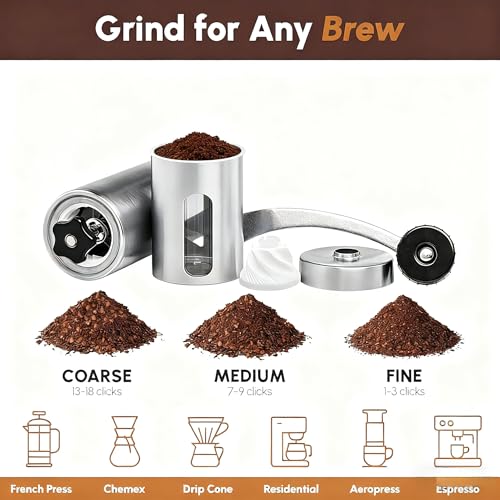 Manual Coffee Grinder with Ceramic Conical Burr