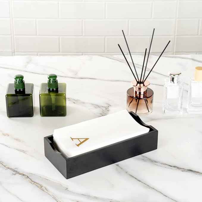 Luxenap 15.8 X 7.9 Inch Linen-Feel Guest Towels, 2000 Lettered Hand Towels - Gold Letter 'A', Sans Serif Font, White Paper Dinner Napkins, airlaid, For Restrooms And Tables - Restaurantware