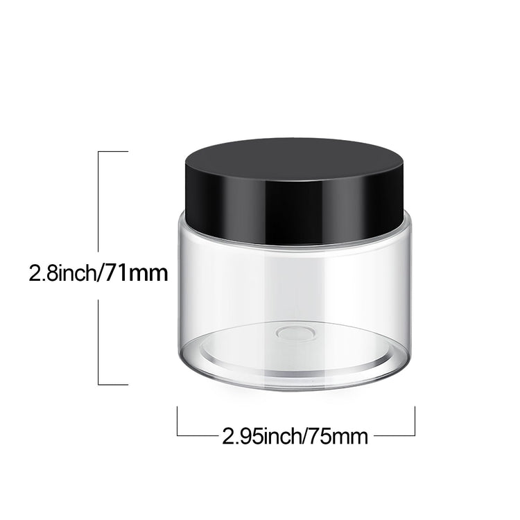 6 Pack 8 oz Plastic Jars Containers with Lids Wide (6 Count)