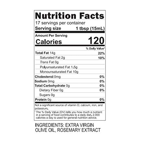 Rosemary Infused Extra Virgin Olive Oil from California (8.45 Fl Oz)