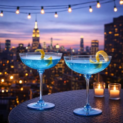 48 Pcs Plastic Coupe Glasses 9 oz Disposable Martini Glasses for Cocktails (48 Count)