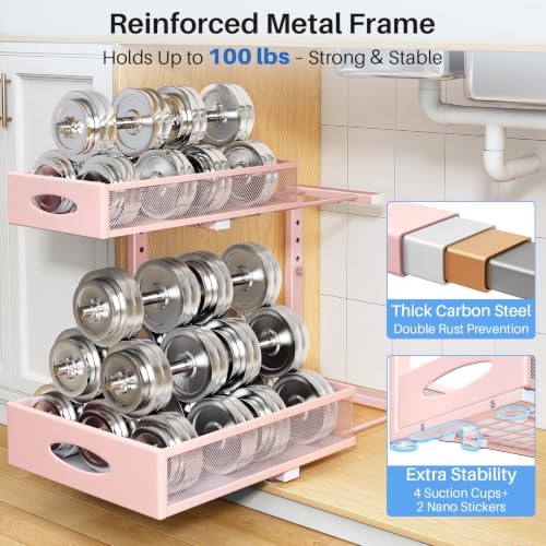 Under Sink Organizer (Pink / 2-Pack)
