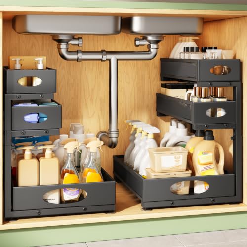 Under Sink Organizer 3 (2-Pack / Black)