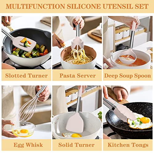 Silicone Cooking Utensil Set (Khaki)