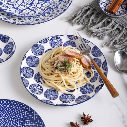 Ceramic Dinnerware Sets for 6 (Vintage Blue A / 24 Pieces)
