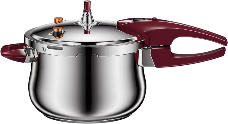 Stainless Steel Pressure Cooker 80KPA, Cookware Pressure Canner Rice Cooker with Safety Valve Devices, Compatible with Gas & Induction Cooker (6L) - Nestoria
