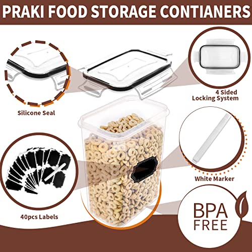 Airtight Food Storage Containers Set with Lids (Black)