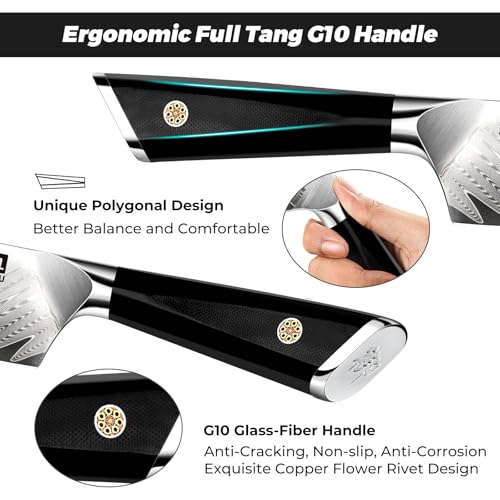 7 Piece Damascus Knife Set (7 Count)