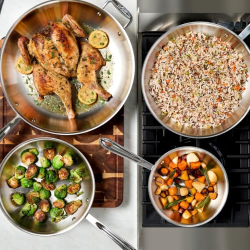 D3® Stainless Steel 12 inch Frying Pan With Lid