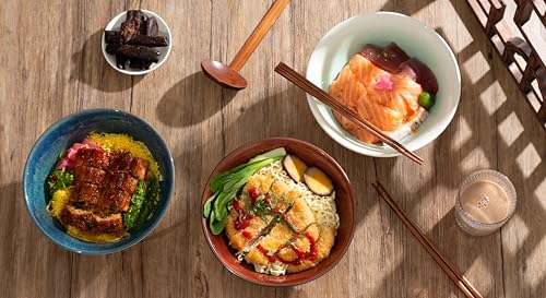 8 Inch Ceramic Ramen Bowl Set of 2 (Cyan Sea)