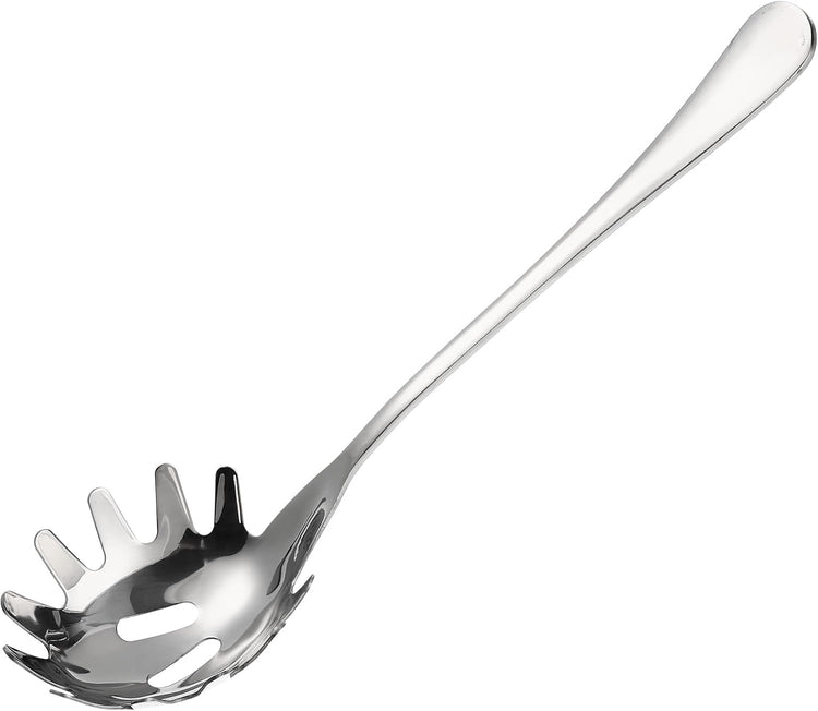 Stainless Steel Pasta Spoon, Spaghetti Spoons Server, Spaghetti Fork with Ergonomic Handle, Noodle Utensil for Kitchen, 9. 4inch
