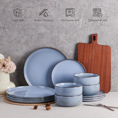24 Piece Reactive Glaze Dinnerware Sets