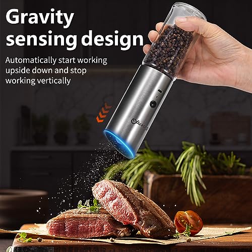 Electric Salt and Pepper Grinder Set (silvery white)