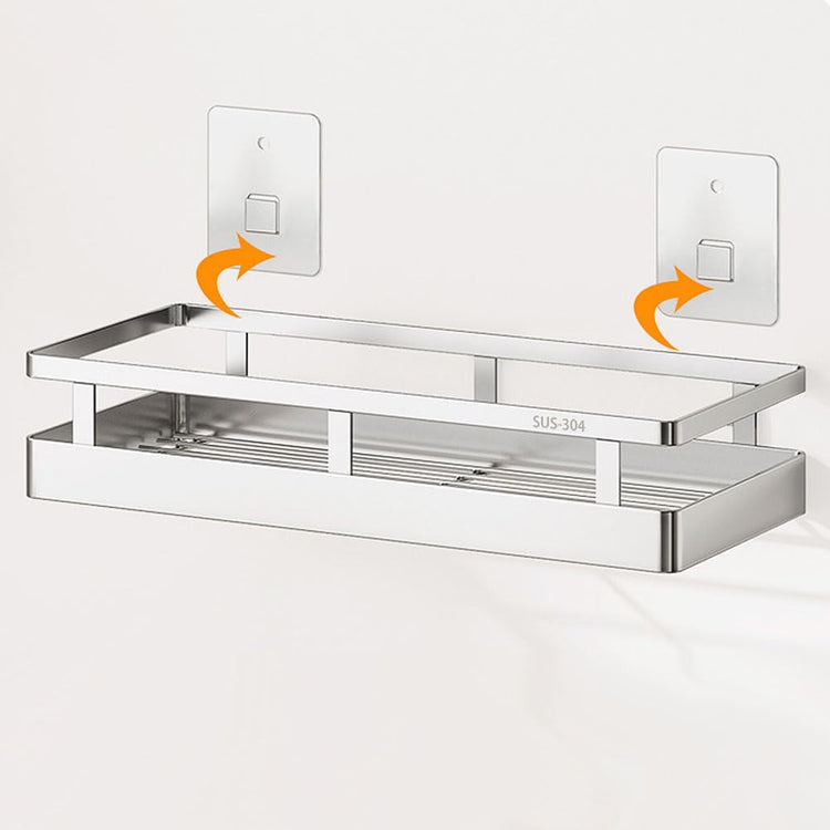 SUS304 Stainless steel Wall Mount Spice Rack Storage Basket