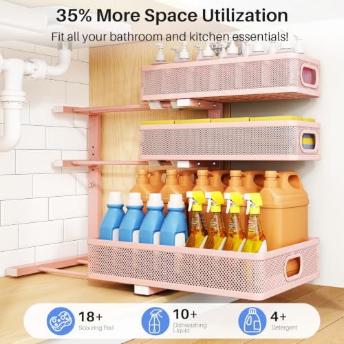 Under Sink Organizer (2-Pack / Pink)