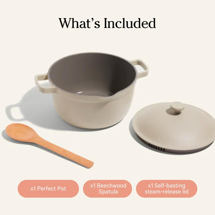 Our Place Perfect Pot - Mini 2.5 Qt Nonstick Ceramic Sauce Pan with Lid | Versatile Cookware for Stovetop and Oven | Steam, Bake, Braise, Roast | PTFE and PFOA-Free | Toxin-Free, Easy to Clean | Steam - Nestoria