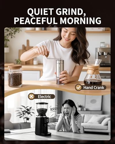 Manual Coffee Grinder with 40 External Adjustable Settings