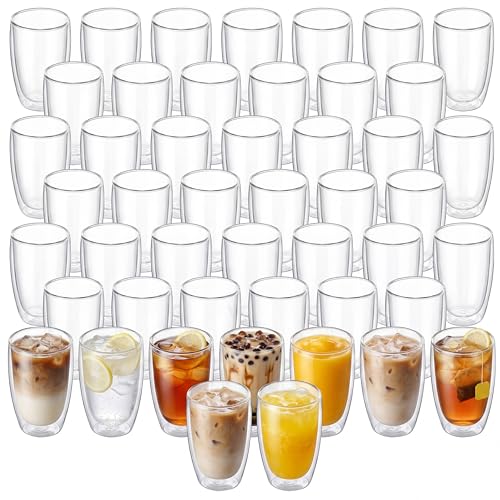 17 oz Double Wall Glass Coffee Mugs (17 ounces 48 count)