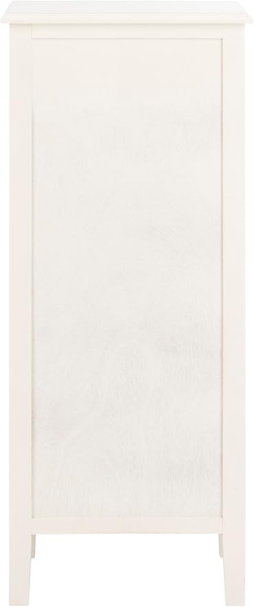 SAFAVIEH Home Collection – Michaela Vintage White Storage Unit with Woven Basket Drawers, British Colonial Farmhouse Accent Storage, Fully Assembled (AMH5744B)