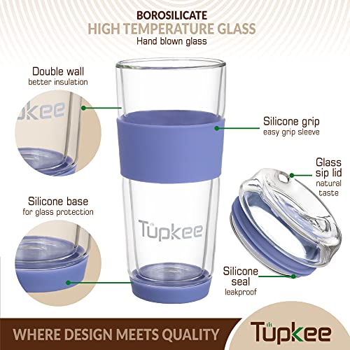 Double Wall All Glass Tumbler (Jacaranda)