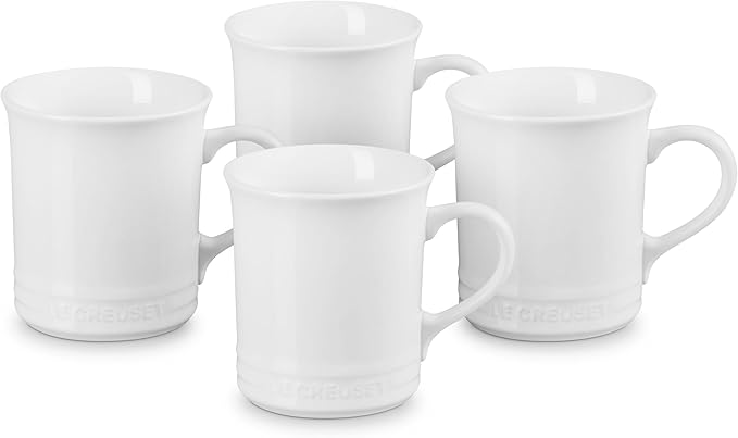 Le Creuset Stoneware Set of 4 Mugs, 14 oz. each, White
