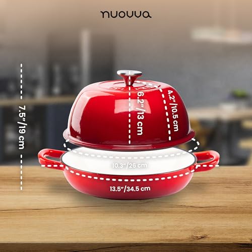 Enamelled Cast Iron Dutch Oven Pot (Red)