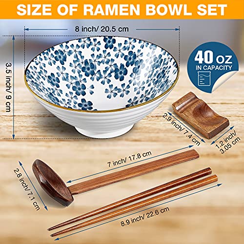 40oz Ceramic Japanese Ramen Bowls Set of 4 (Classic)