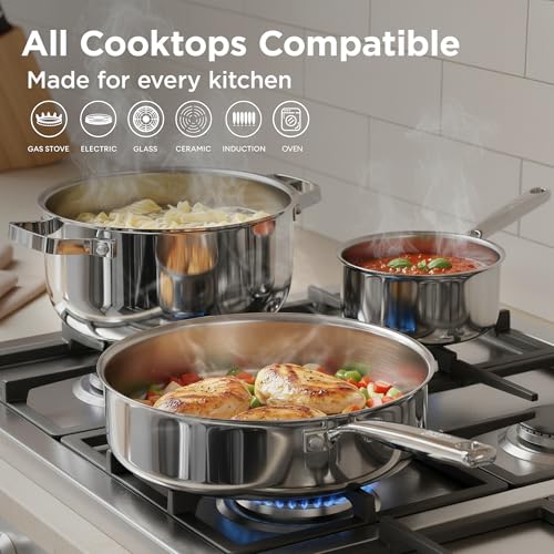 Tri Ply Stainless Steel Cookware Set