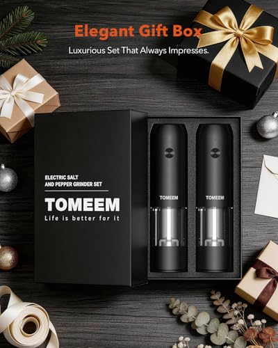 Electric Salt and Pepper Grinder Set with LED Lights (Black / Set)
