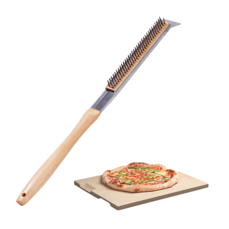 15x12 Inch Pizza Stone and Brush Set