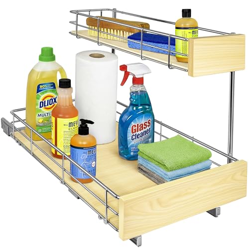 SELECT™ Pull Out Under Sink Kitchen Cabinet Organizer (11.5"W x 21"D Wood)