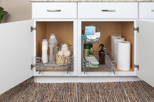 Glidez 2‑Tier Multipurpose Chrome‑Plated Steel Pull‑Out (Undersink / 12.25" - Standard)