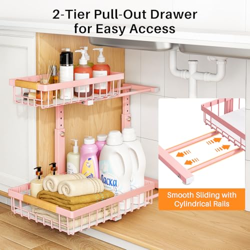 Under Sink Organizer (Large-2-Pack / Pink)
