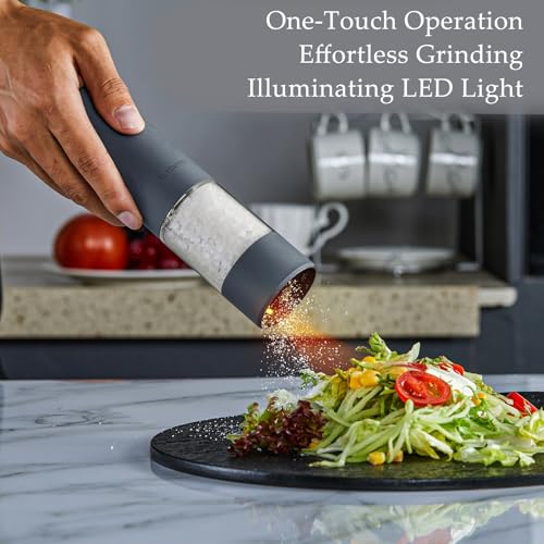 Electric Salt and Pepper Grinder Set (Black)