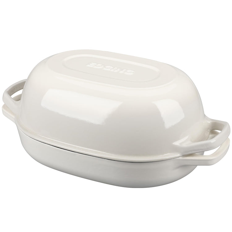 Enameled Cast Iron Oval Dutch Oven Pot with Lid