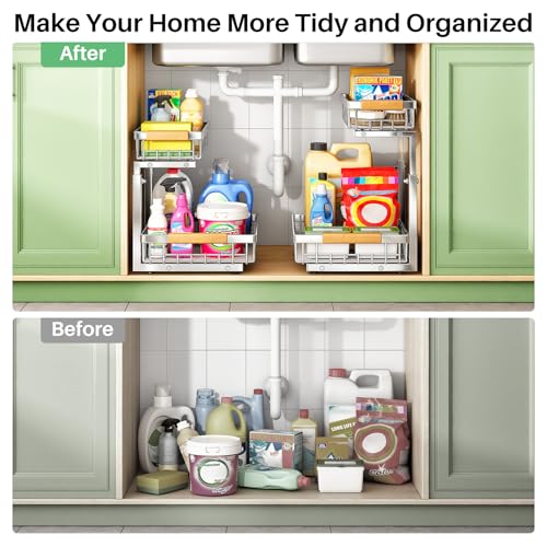 Under Sink Organizer (Silver / 2 Pack)