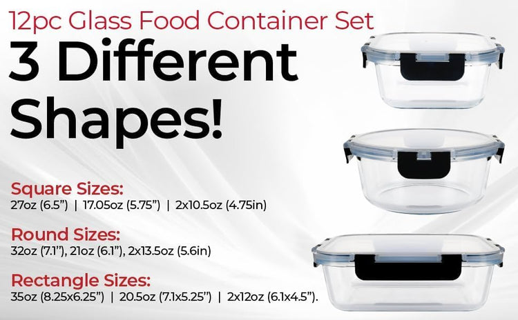 Premium Borosilicate Glass Food Storage Containers with lids Set (Green)