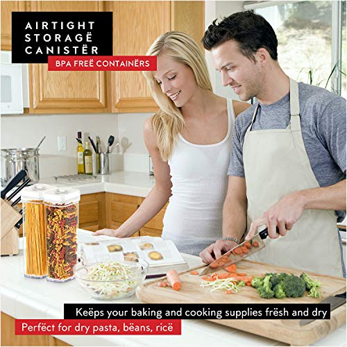 Pasta Storage Containers for Pantry (Set of 2 Pasta - 2 Quarts)