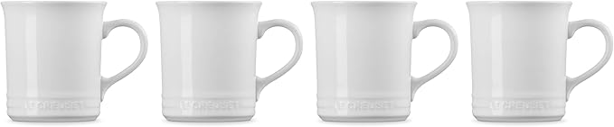 Le Creuset Stoneware Set of 4 Mugs, 14 oz. each, White