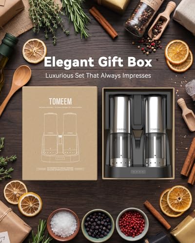 Rechargeable Electric Salt and Pepper Grinder Set (Stainless Steel Silver / Set)