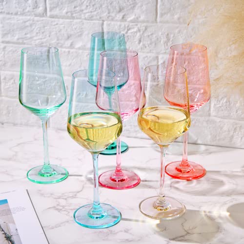 Spring Colored Crystal Wine Glass Set of 6 (6 Count)