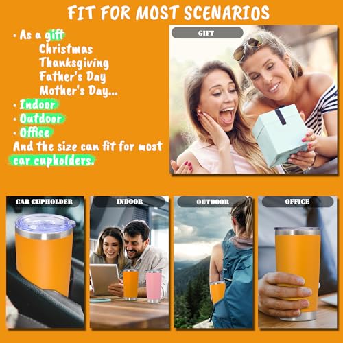 20 oz Tumbler Insulated Tumblers Stainless Steel Coffee Mug (Orange)