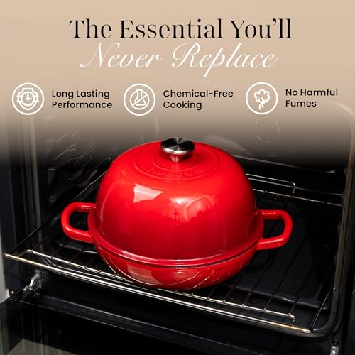 Enamelled Cast Iron Dutch Oven Pot (Red)
