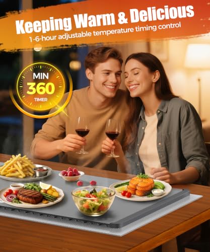 Warming Mat for Food (Dark Grey / 26x15 Inch)