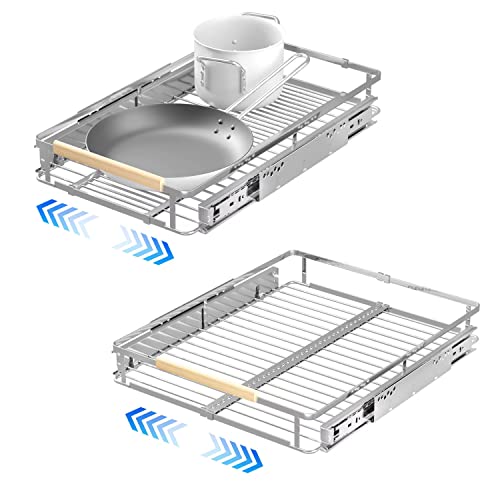 2Pack Pull Out Cabinet Organizer (2Pack / Small- 12.2~17.9"W x 22.5"D)