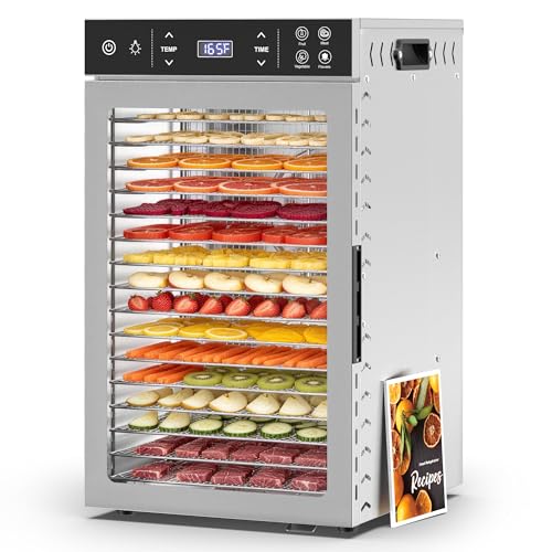 800W Food Dehydrator with 16 Trays for Jerky