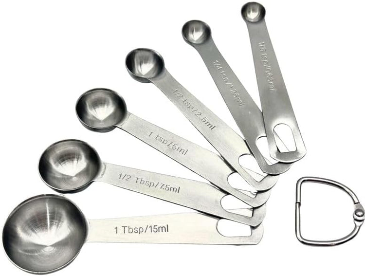 Stainless Steel Measuring Cups and Measuring Spoons Set with Circular Connector,Kitchen Measuring Spoons and Cups,kitchen tool for cooking and baking(13 Piece Set)
