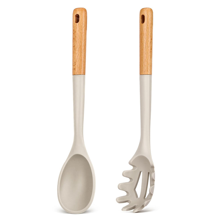 Silicone Pasta Fork and Cooking Spoon Set