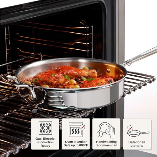 D3 Stainless Steel 3 Qt Sauté Pan with Lid