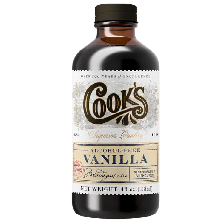 Cook's, Alcohol Free Pure Vanilla, for Cooking, Baking, Desserts, Madagascar Pure Vanilla, 4oz - Nestoria